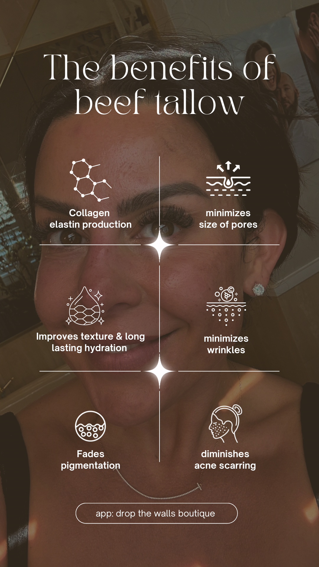 BELLA NEANE Drop the Walls Beef Tallow Castor Oil Firming Cream 8 ounce  *Final Sale*