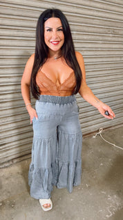 Chic Denim Wide Leg Pants