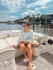 Chic White and Blue Lined Stich Shorts