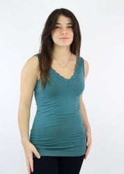 Lace Trim V Neck Tank (DW)