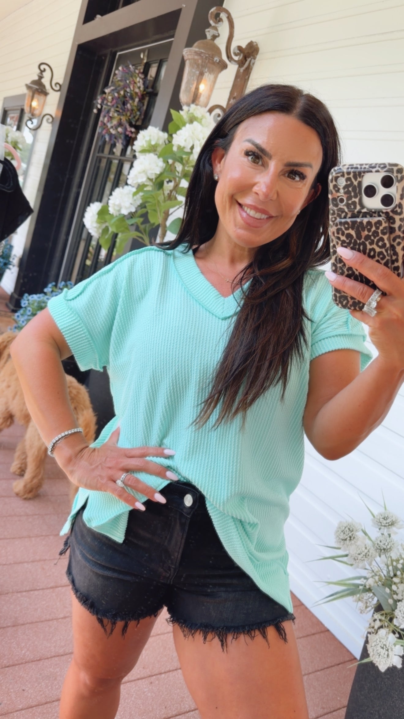 Ultra Soft Mint Textured Top