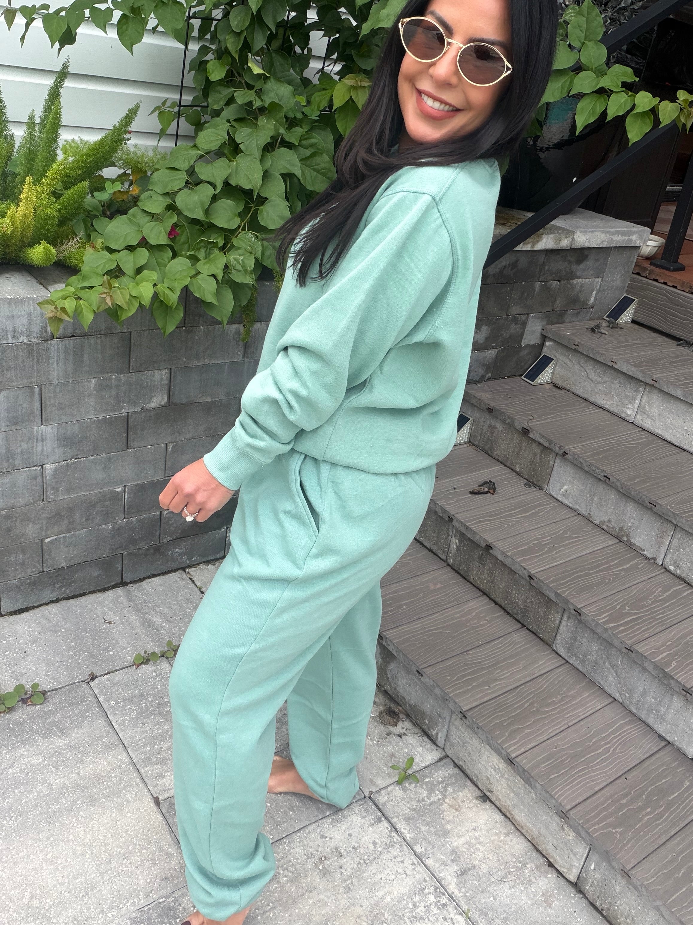 Dusty Teal Soft Joggers