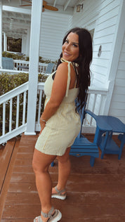 Yellow and White Pinstripe Romper