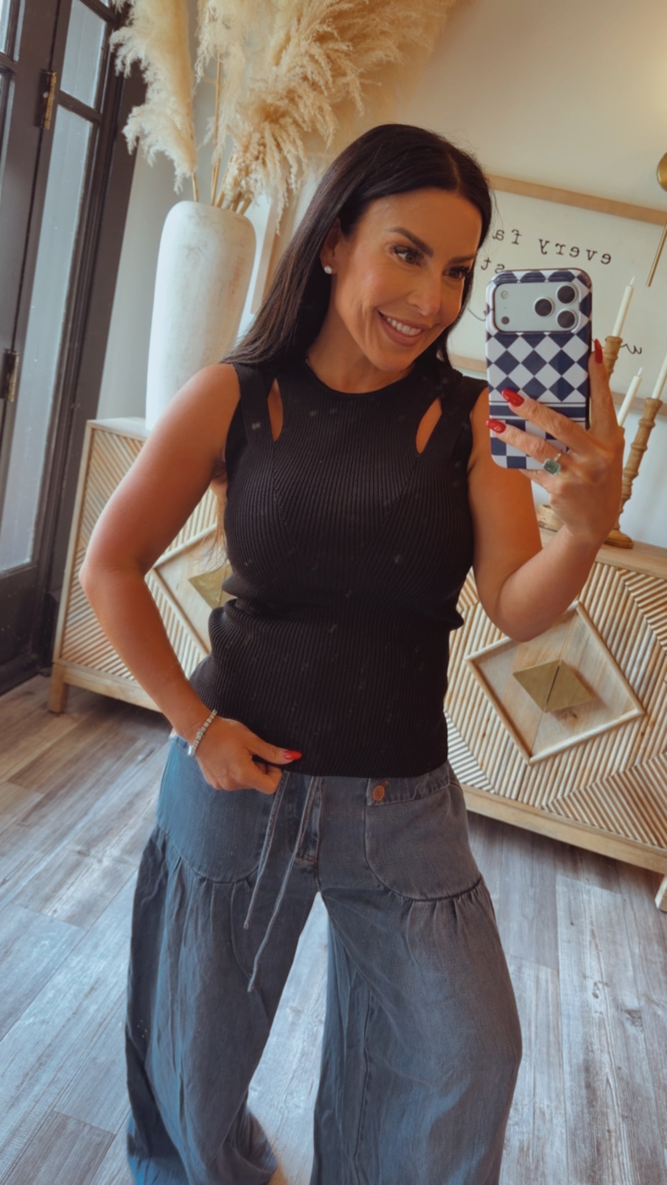Stitch and CO Chic Black Elevated Cut out Sleeveless Top