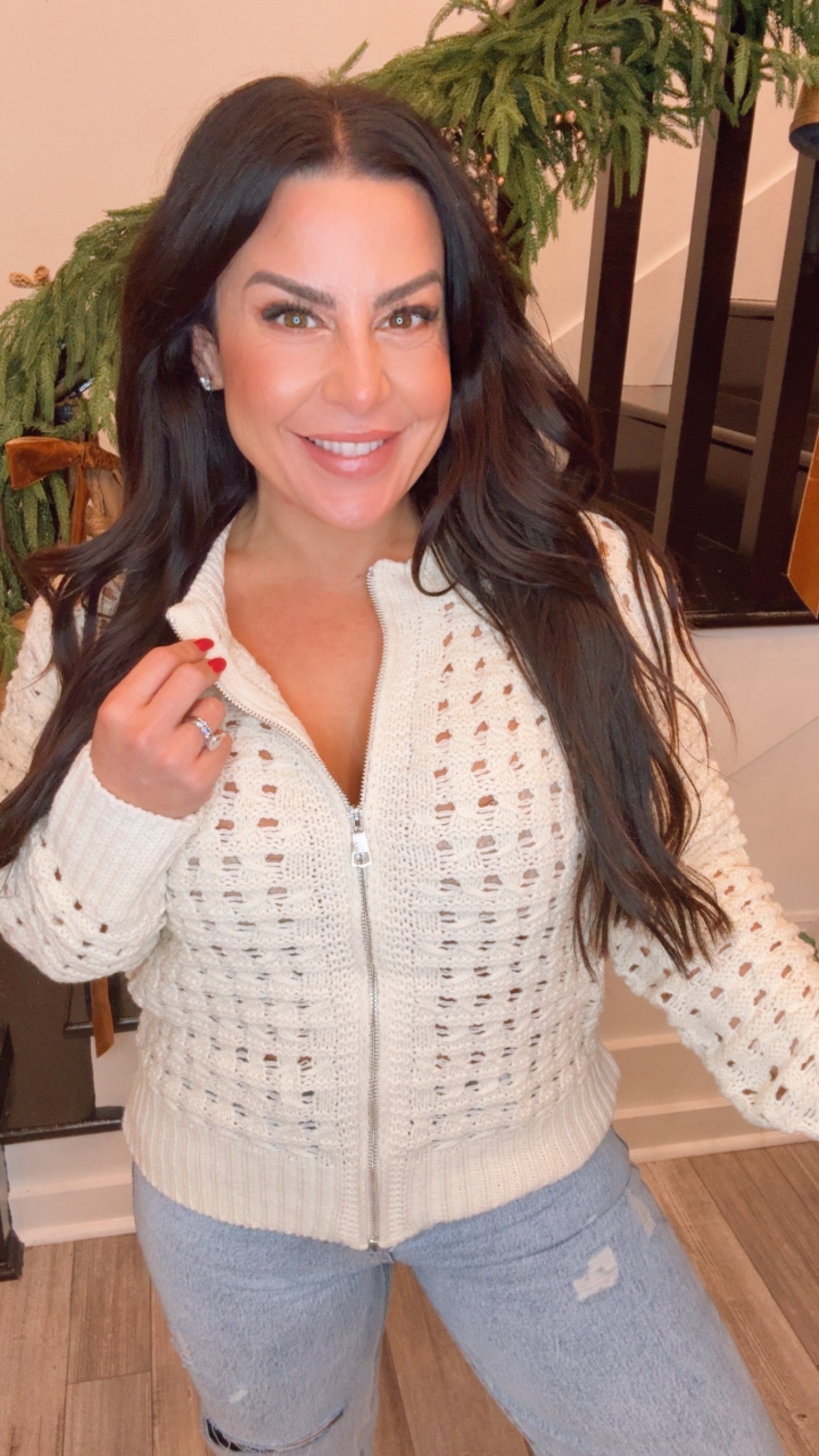 Chic Ivory Loose Knit Sweater