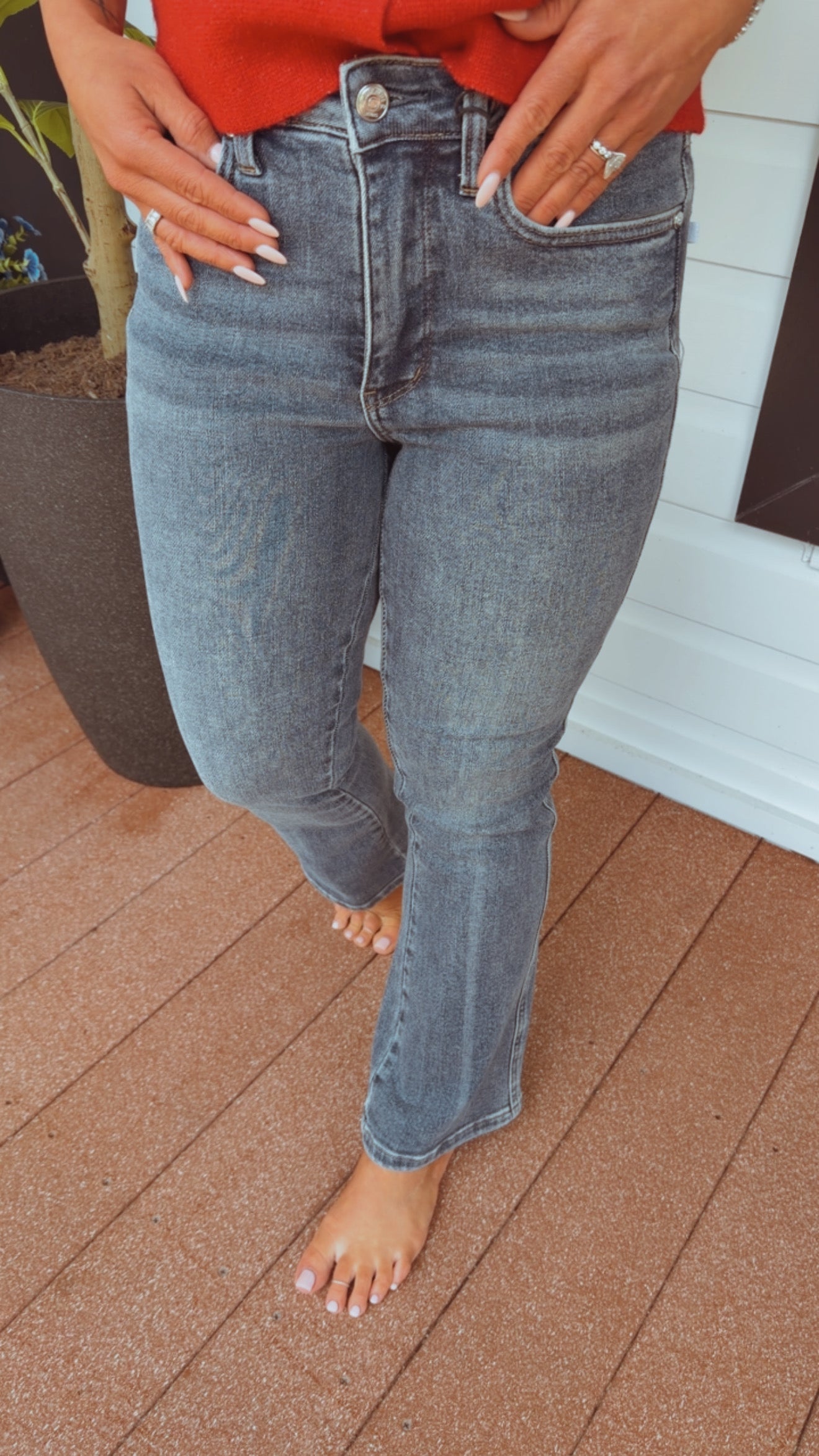 Judy Blue Medium High Wash Tummy Control Kick Flare Jeans