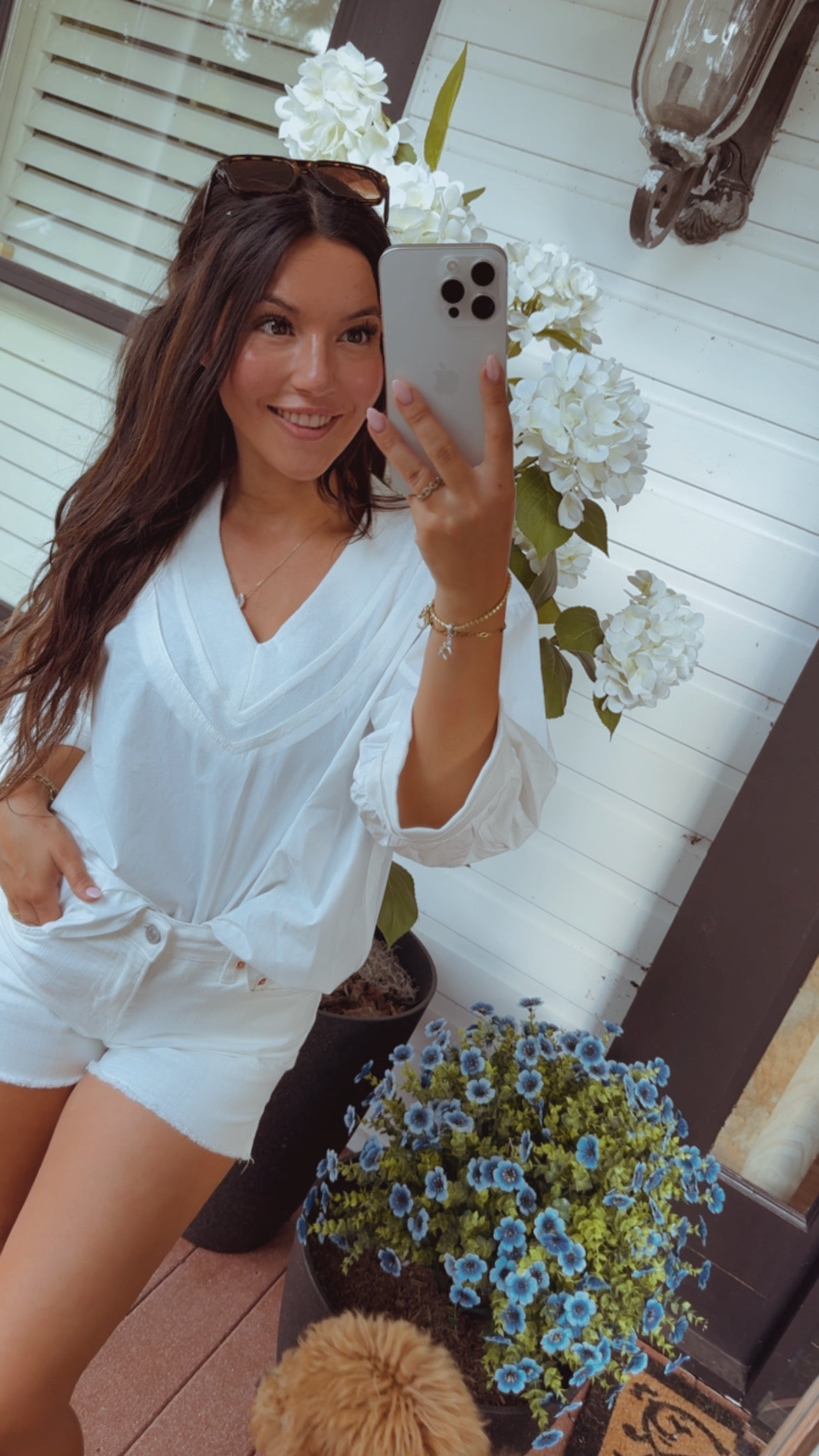 Mica Denim White Raw Hem High Rise Shorts