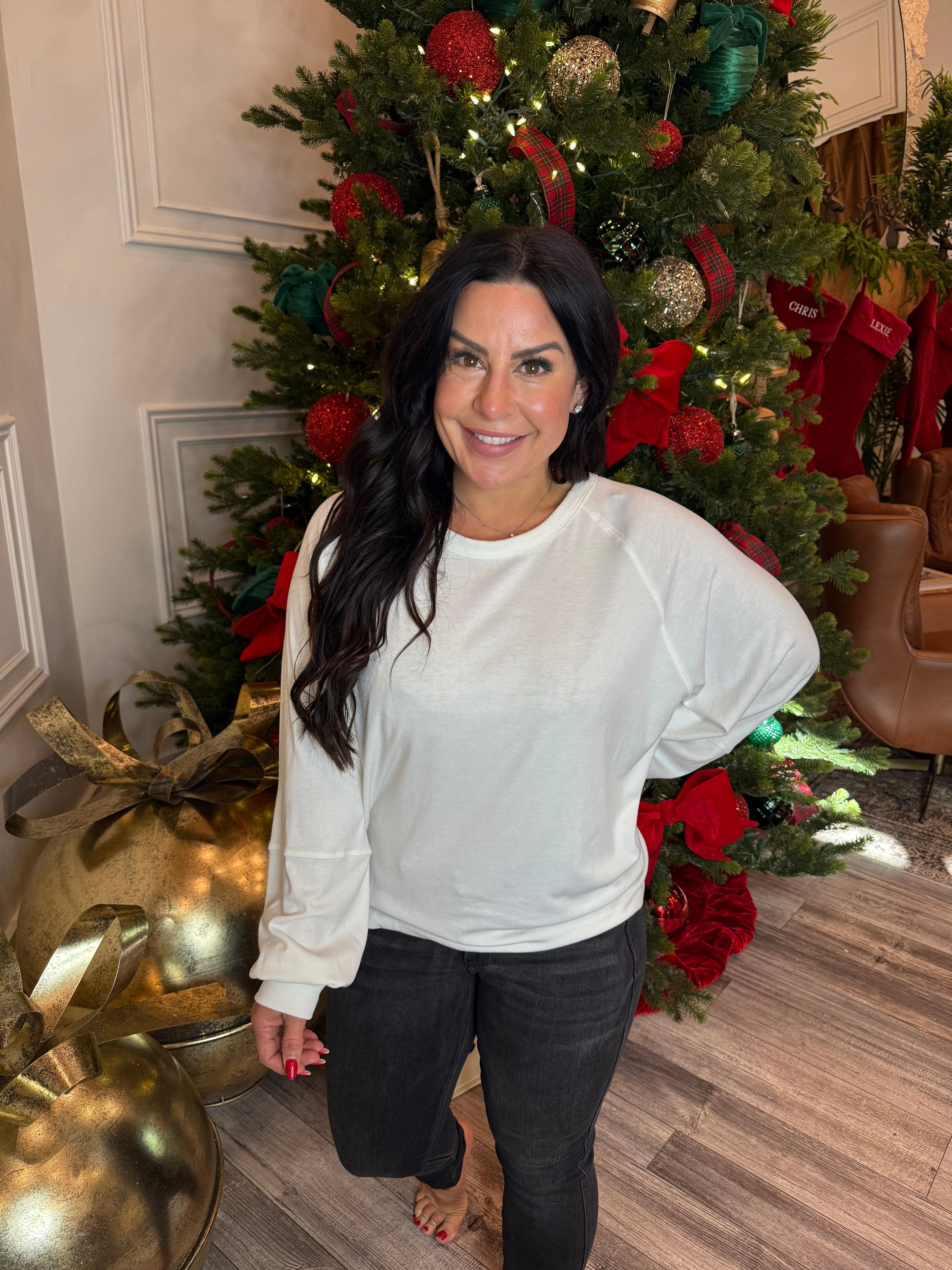 Ultra Soft Long Sleeve White Top