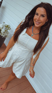 Sassy Lace Cream Romper