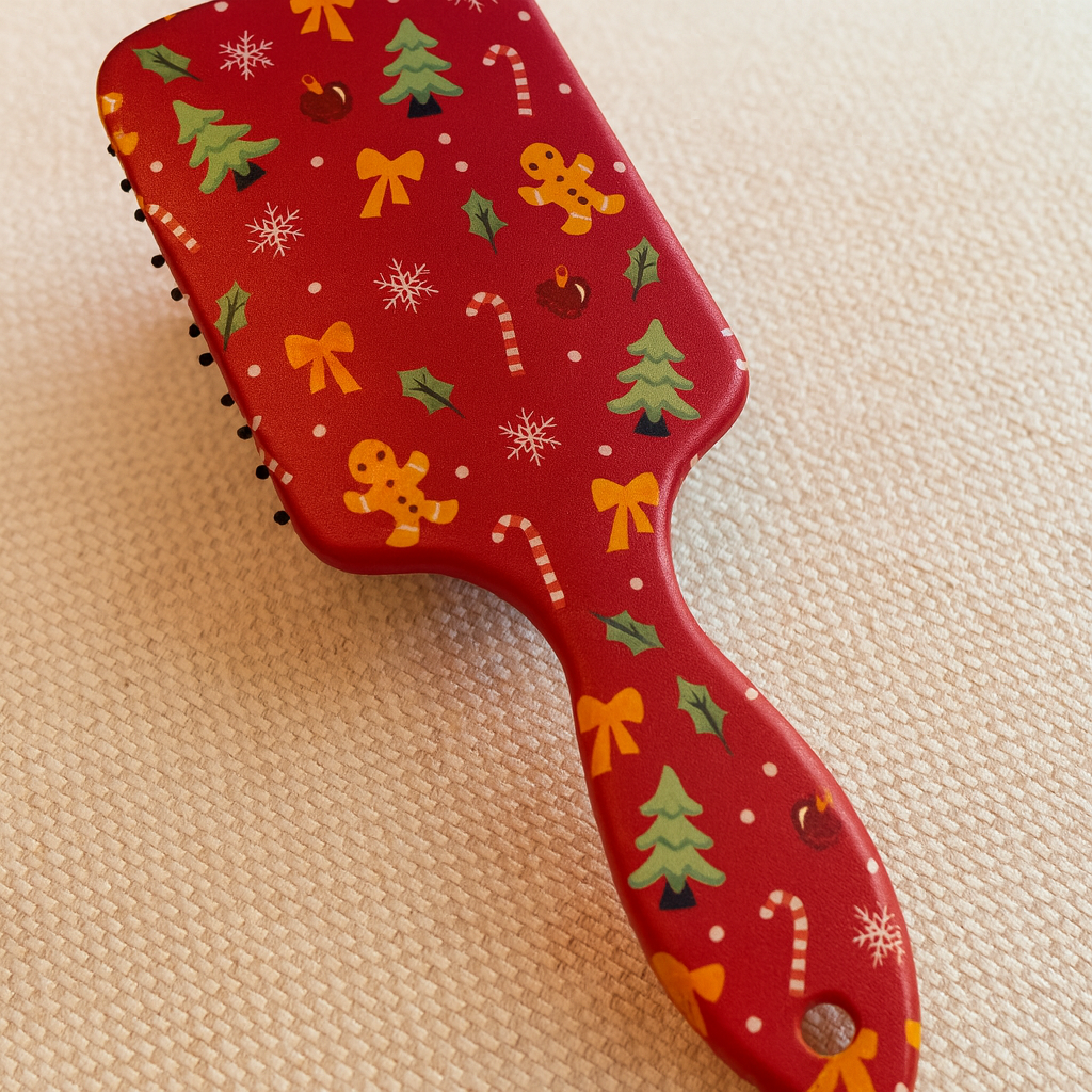 Red gingerbread Man Detangle Brush