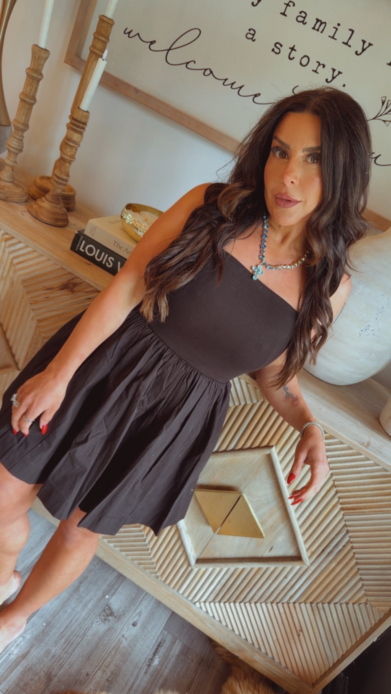Chic Black Strapless Dress