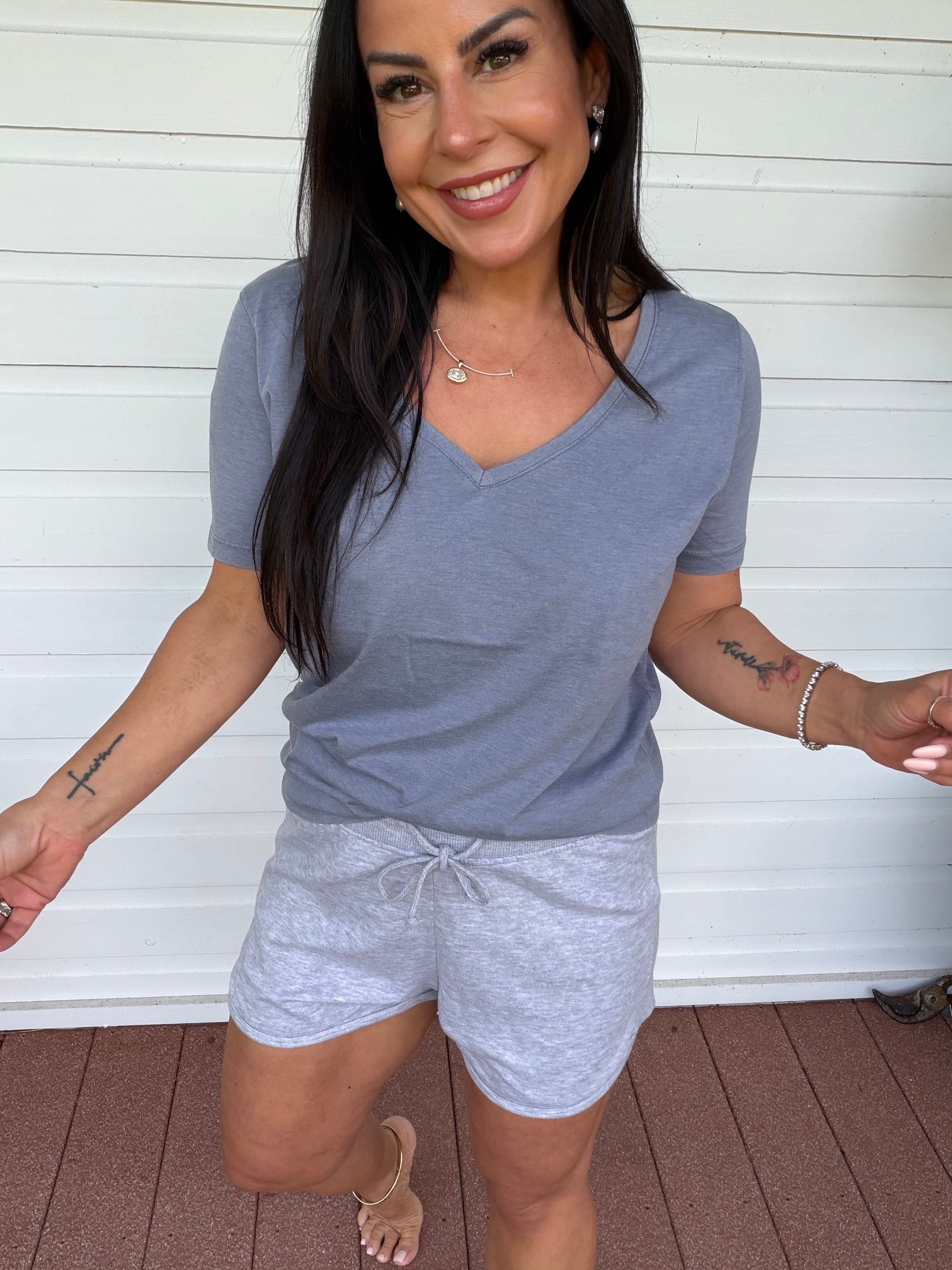 Ultra Soft Heather Grey Lounge Shorts
