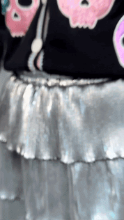 Silver Shimmer Ruffle Skirt with Shorts