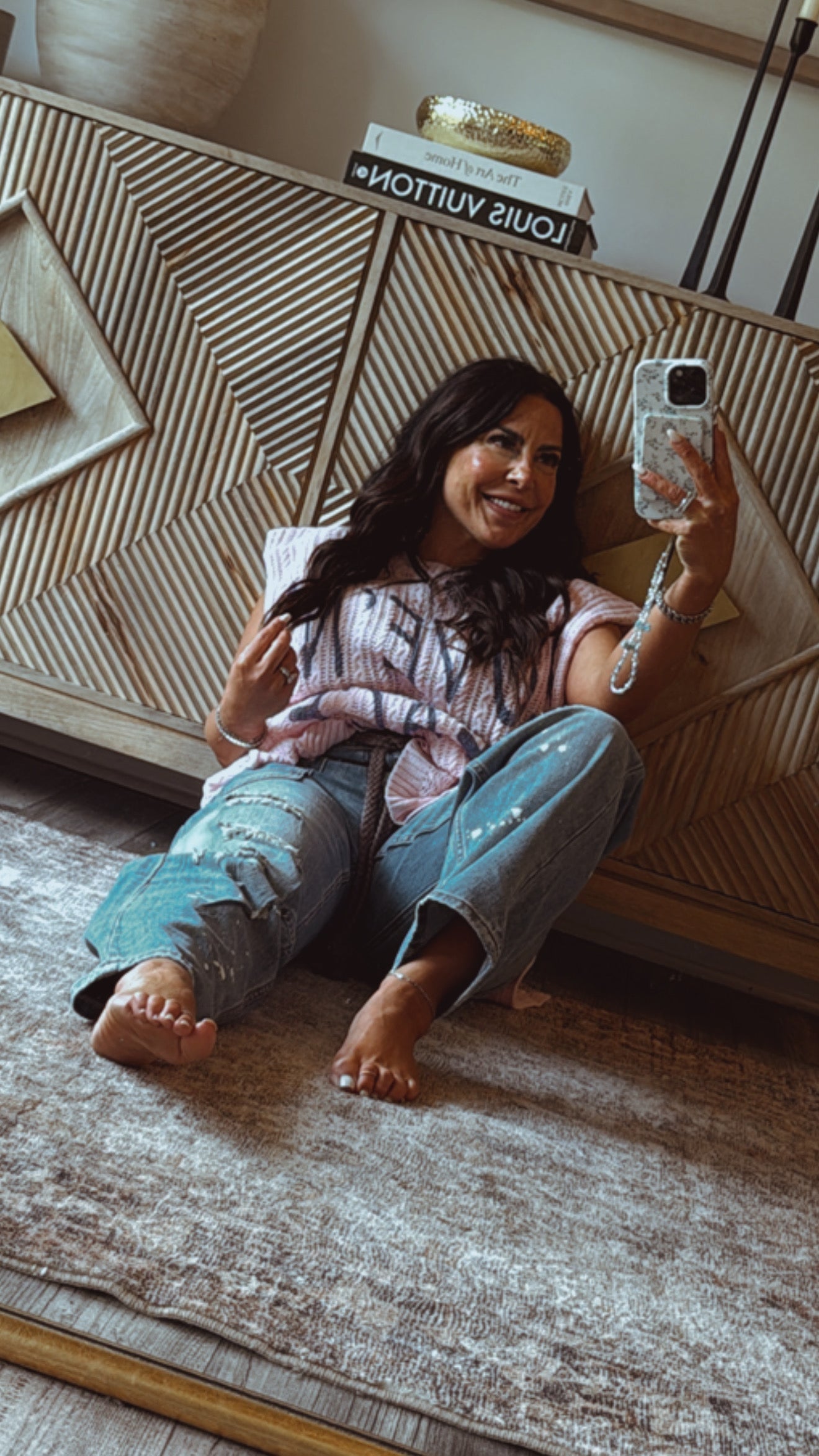 POL Pink Sleeveless Love n Peace Top