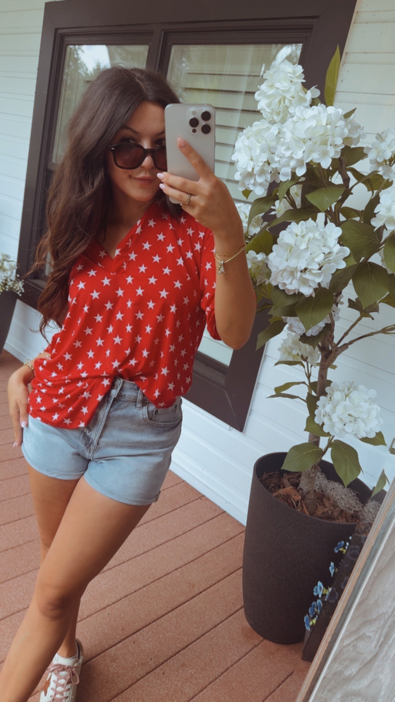 Mica Denim Candy Blue High Rise Rolled Hem Shorts