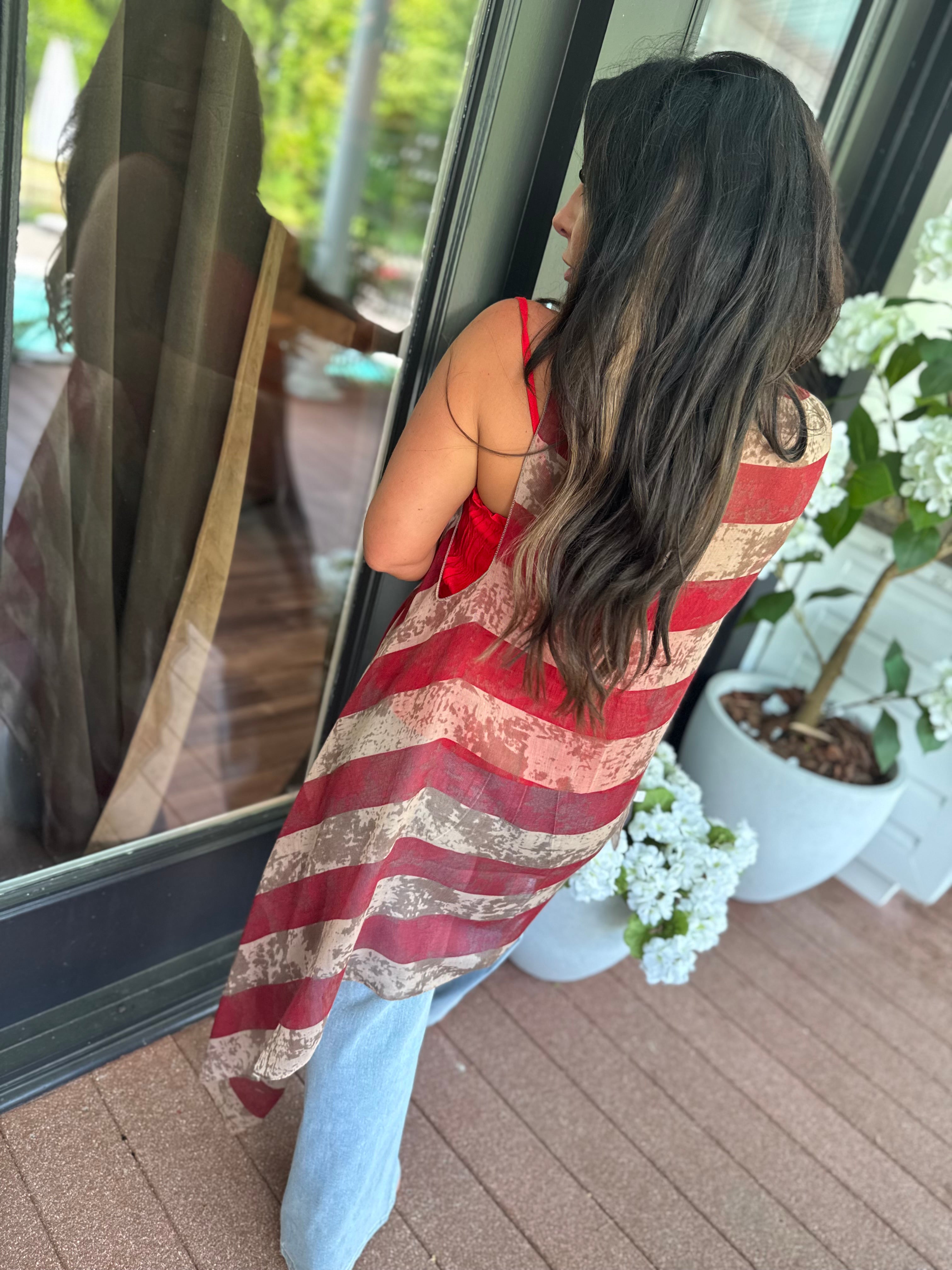 Vintage Americana Flag Vest