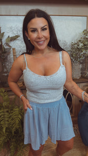 Sassy Grey Lace Crop  Tank