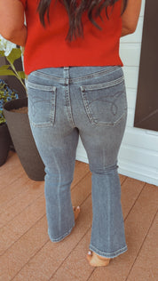 Judy Blue Medium High Wash Tummy Control Kick Flare Jeans