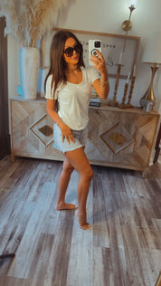 White Loose Fit Soft Top