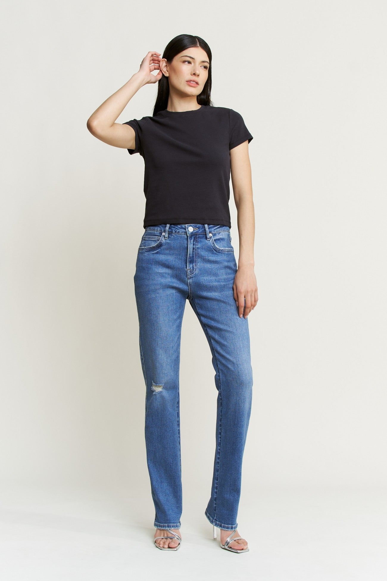 Mica Denim Super High Rise Straight Leg  Jeans 30a