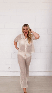 Cover-Up Crochet Shirt, Cream