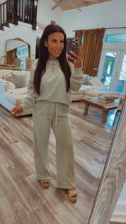 Light Green Ultra Soft Flare Joggers