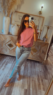 Cap Sleeve High Neck Chic Top Orchid