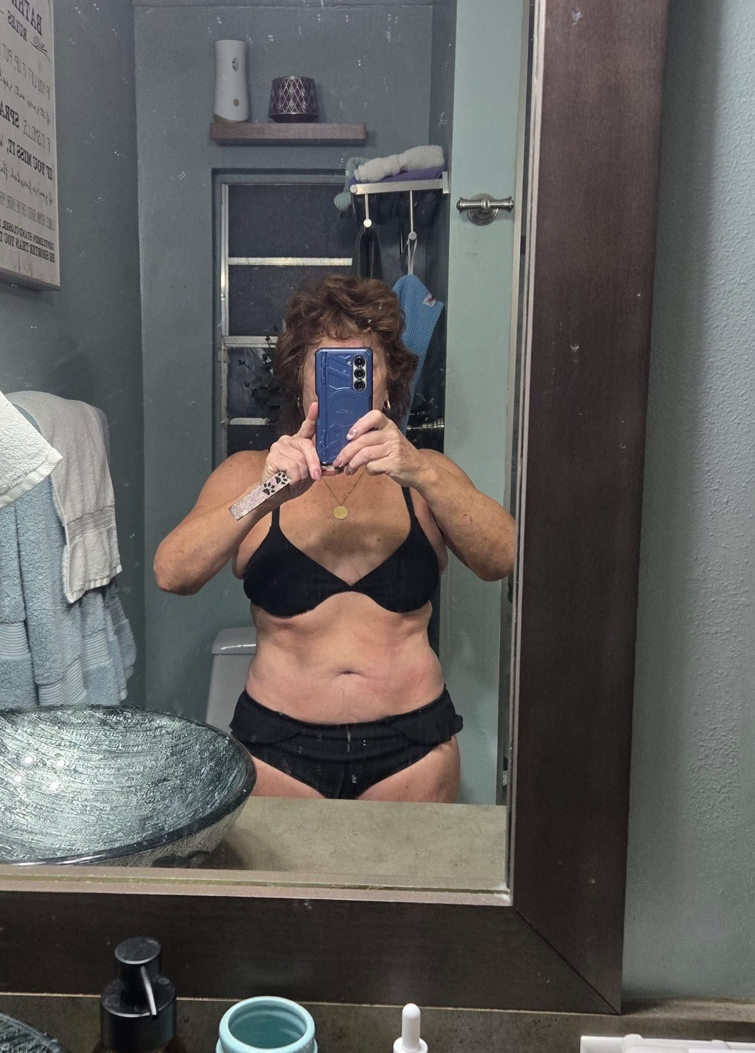 "The One" Bella Neane Custom Black And Gold Ribbed Bikini  Bottom