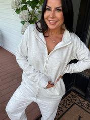 Soft Ash Grey Full Zip Up Jacket