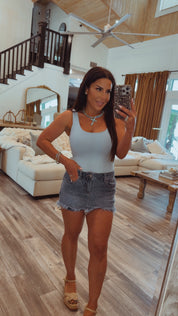 Heaven Soft Dusty Blue Tank Bodysuit