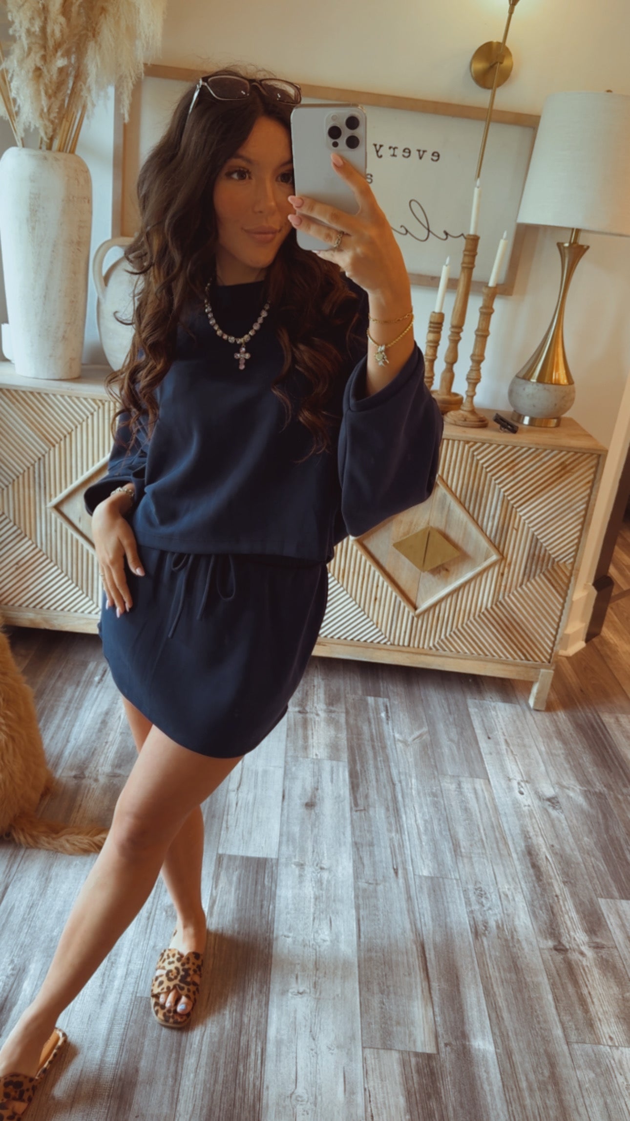Lovely Navy Ultra Soft Flowy Skort