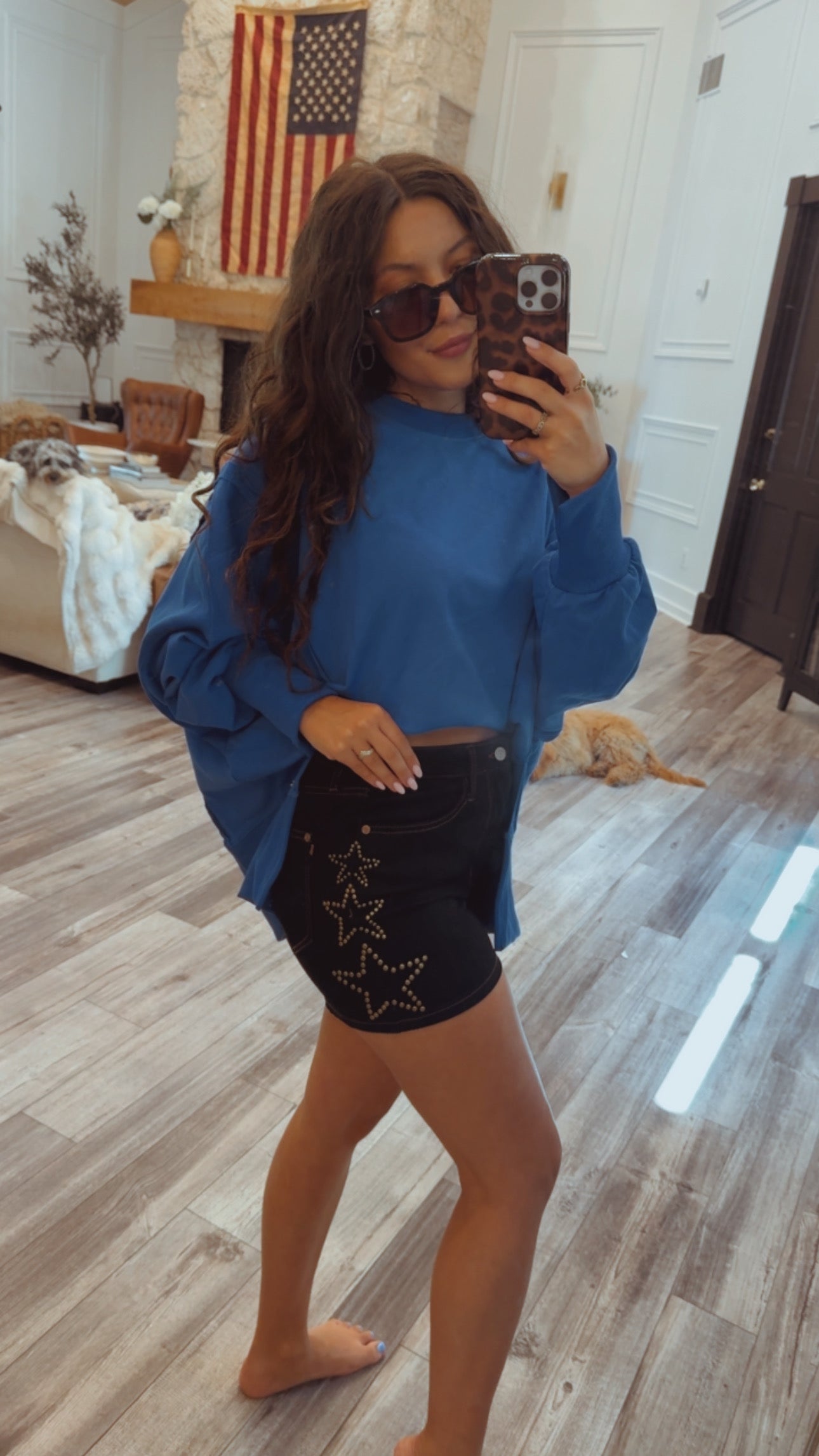 Blue Ultra Soft Lounge Fit Long Sleeve Crewneck