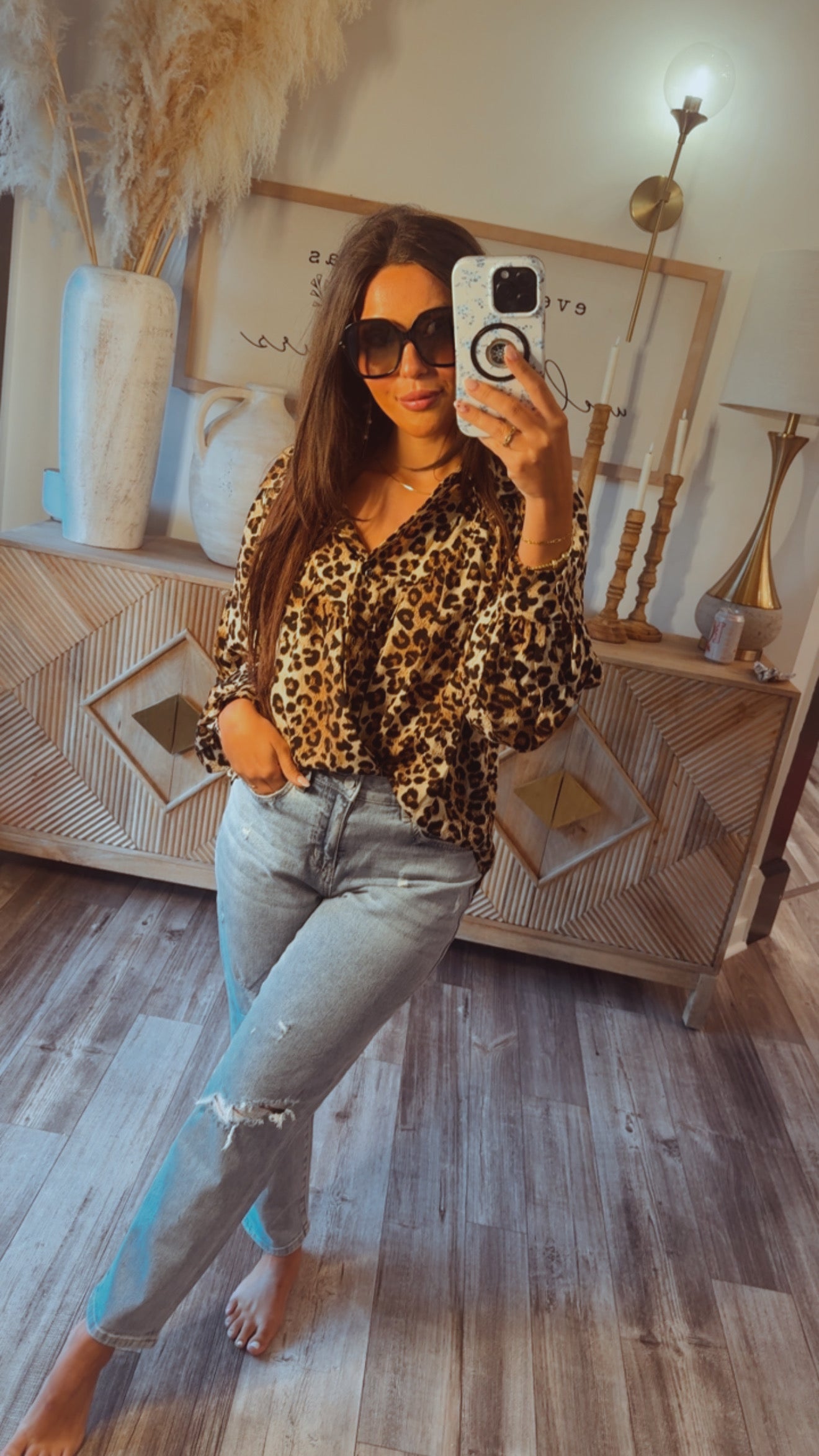 Leopard Long Sleeve Chic Top