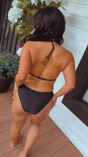 Black Two Piece Bathing Suit With Cover Up Pants