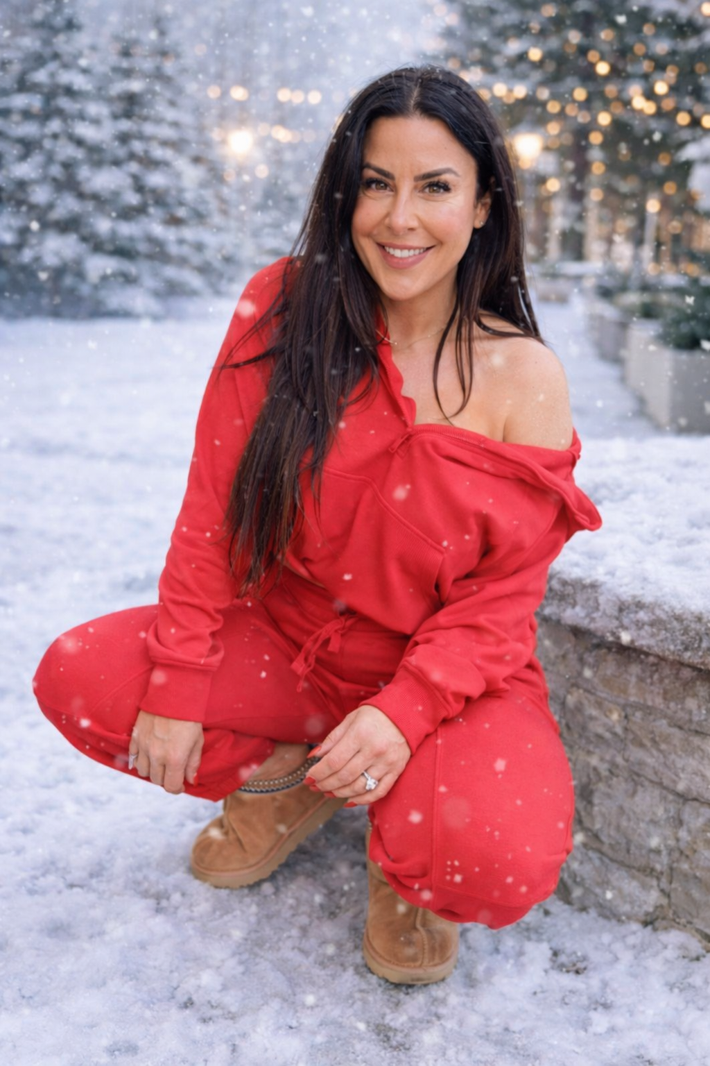 Ultra Soft Rae Mode True Red 1/2 Zip Hoodie