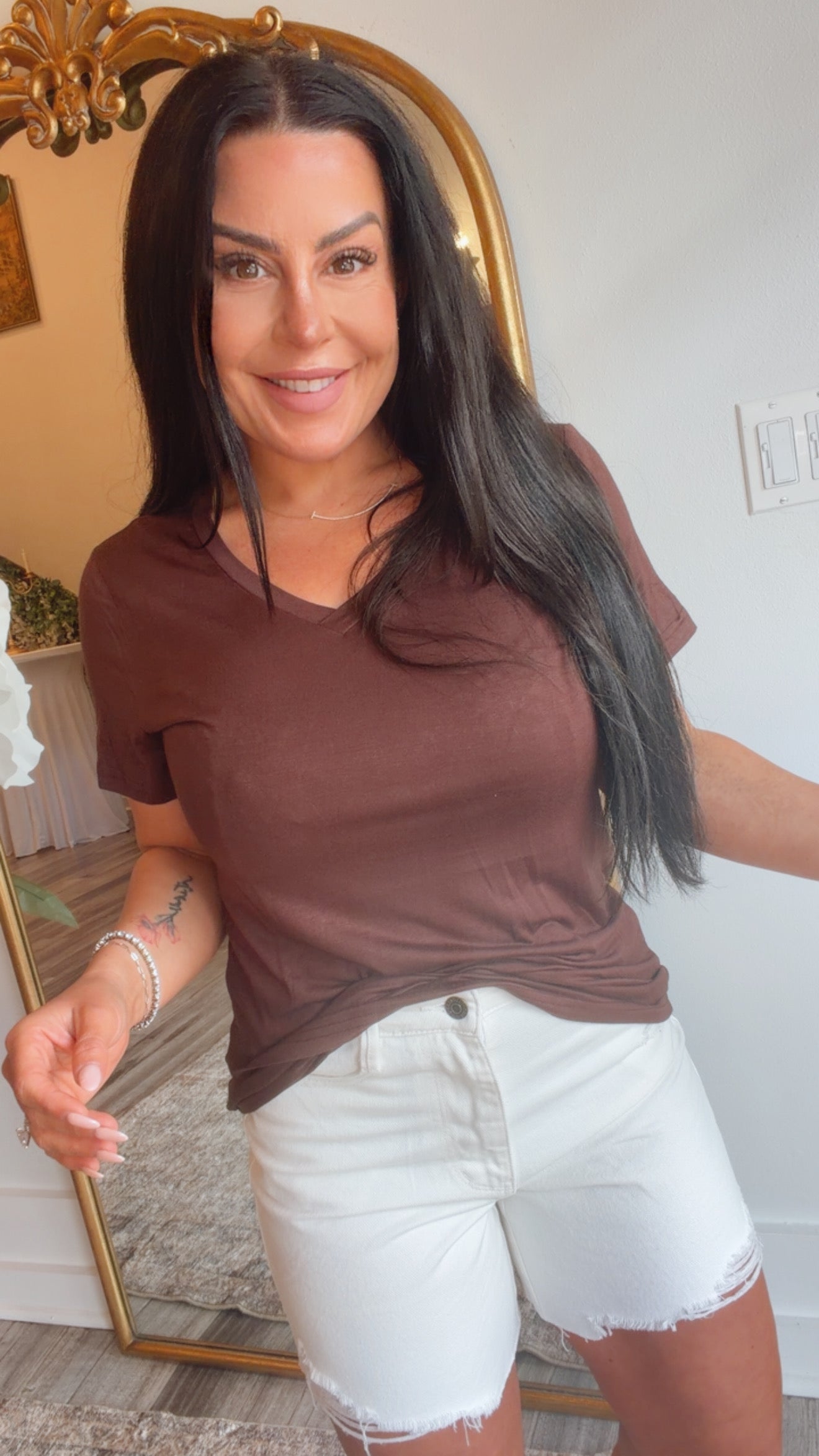 Jess Lea Heaven Soft Basic Top Chocolate Brown