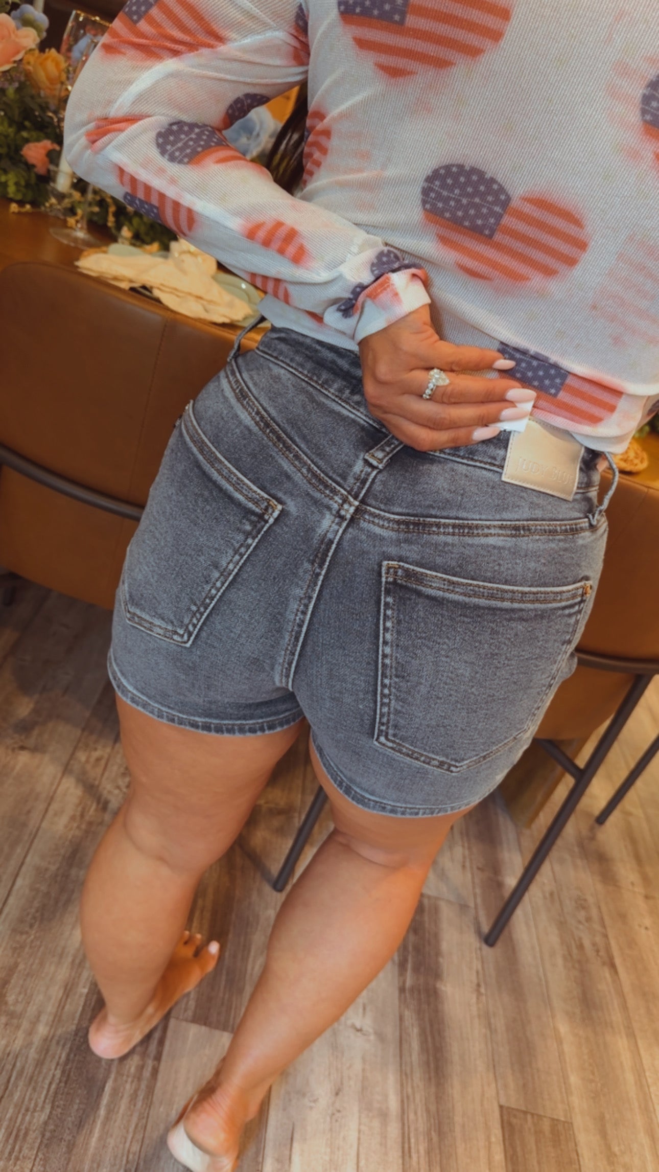 Judy Blue High Waist Slim Short Star Splatter Shorts