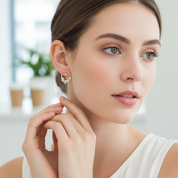 Gold and Crystal Cluster Hoop Earrings