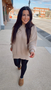 Cozy Knit Oversized Taupe Sweater