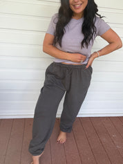 Charcoal Straight Leg Joggers