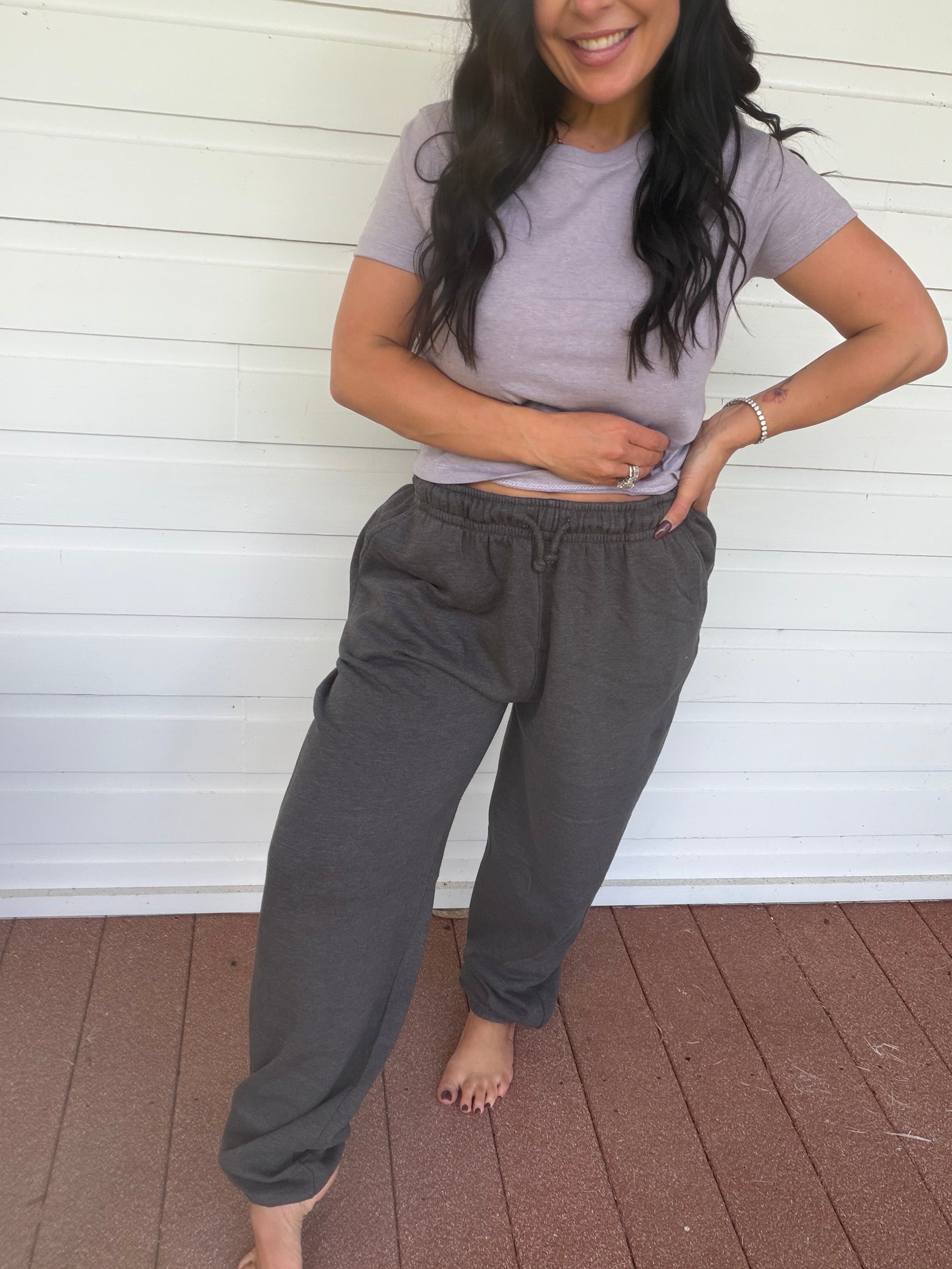 Charcoal Straight Leg Joggers