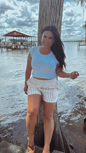 Pink Taupe Textured Shorts