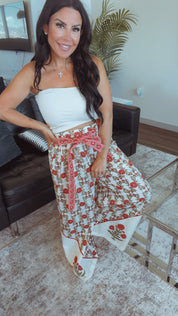 POL Cream and Multi Floral Pants