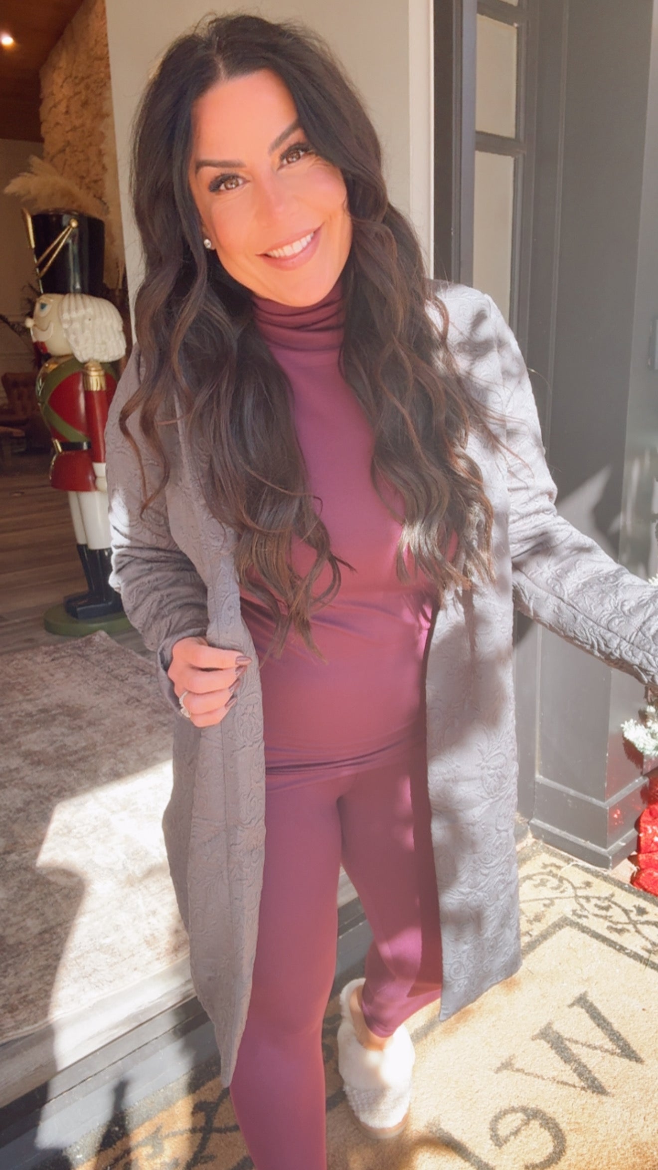 Chic Charcoal Floral Blazer