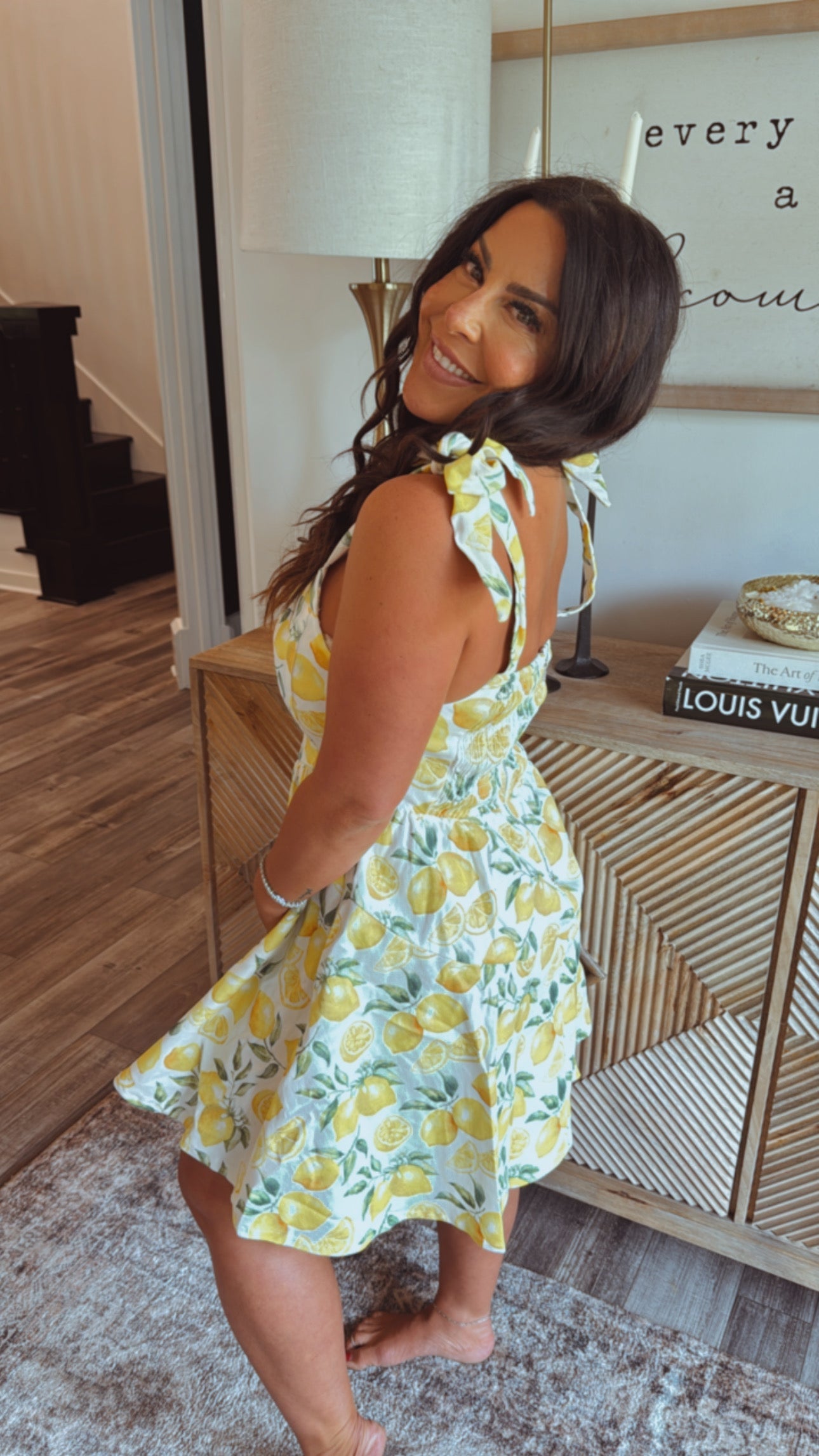 Chic Denim Lemon Zip Back Tank Dress