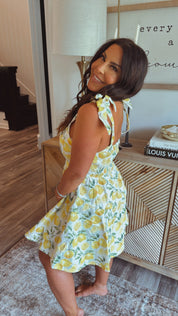 Chic Denim Lemon Zip Back Tank Dress