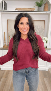 Distressed Knit Purple Hoodie