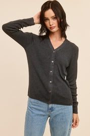 Charcoal V-Neck Lightwaight Cardigan