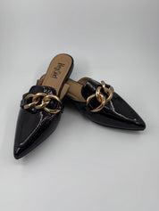 Corky Merlot and Chain Strap Mules