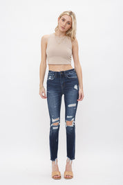 Mica Denim HIGH RISE Ultra Distressed ANKLE SKINNY JEANS